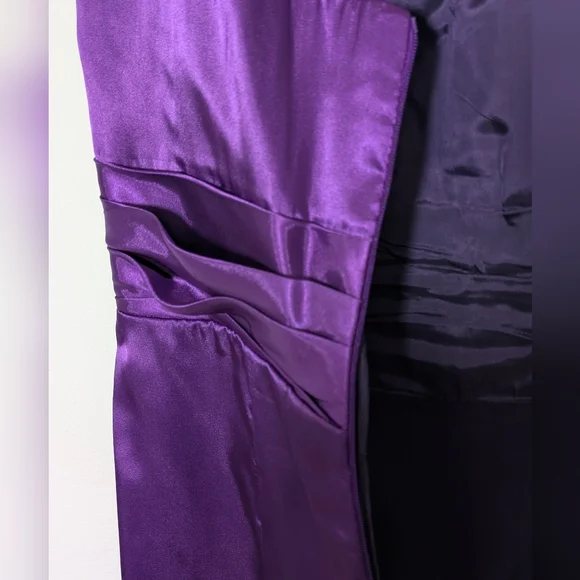 Fashion Finland One Shoulder Purple Long Maxi Dress Sz S Lined Prom Wedding Y2K - Picture 5 of 10